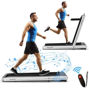 2 in 1 Folding Treadmill with LED Touch Screen