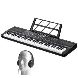 SucceBuy 61 Key Digital Keyboard Piano Electric Portable Piano 200 Tones 200 Rhythms or 600 Tones 500 Rhythms for Beginner Use